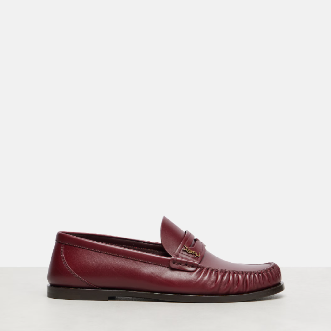 Saint Laurent Penny Loafers Burgundy